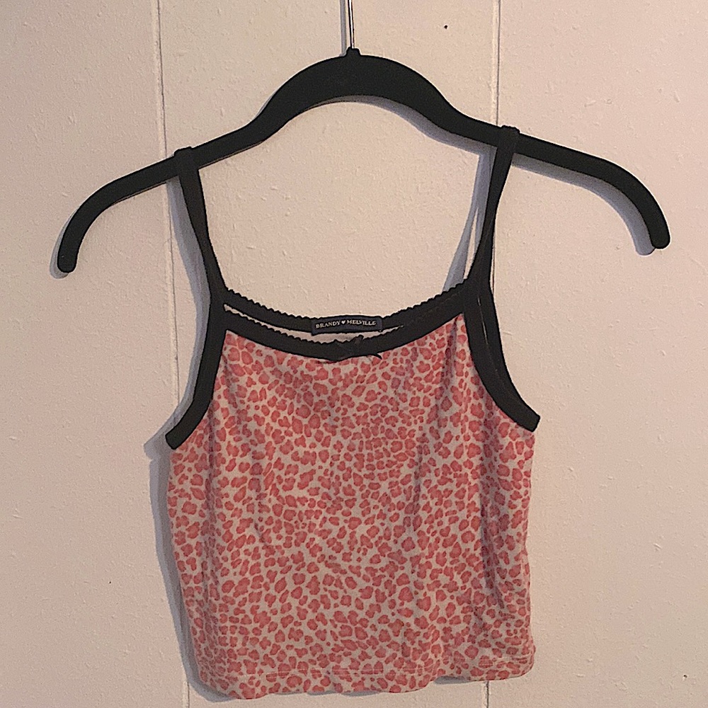 Brandy Melville Pink Cheetah Print Top